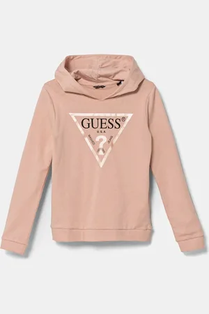 Guess Dětská bavlněná mikina barva, s kapucí, s potiskem, J83Q14 KAUG0