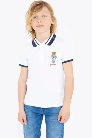 Guess Dětská bavlněná polokošile barva, s potiskem, L5RP01 KBV51