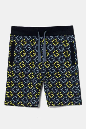 Guess Dětské bavlněné šortky tmavomodrá barva, nastavitelný pas, N5RD07 KA6R4