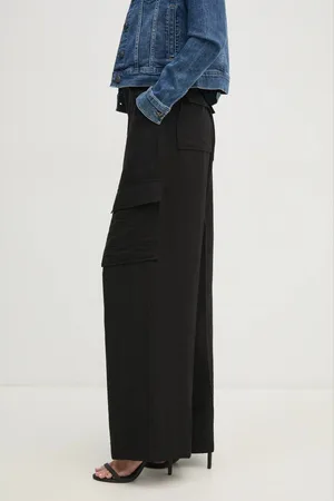 DKNY Kalhoty dámské, barva, kapsáče, high waist, P44KUV31
