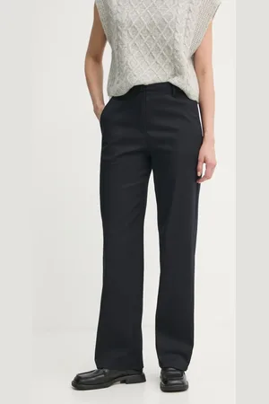 Marc O’ Polo Kalhoty dámské, tmavomodrá barva, široké, high waist, M00001910243