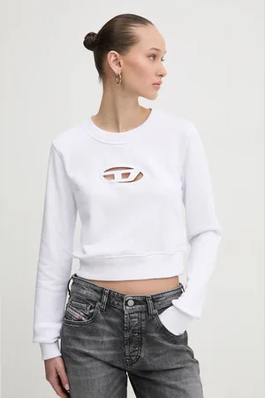 Diesel Mikina F-SLIMMY-OD SWEAT-SHIRT dámská, barva, s aplikací, A09931.0GRAC