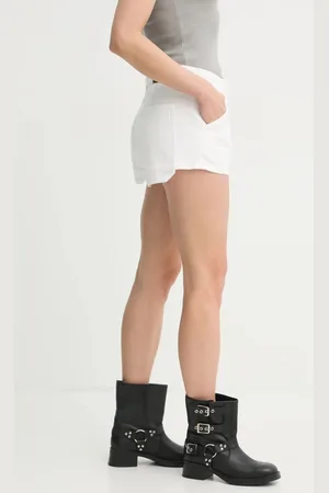 Pinko Džínové šortky dámské, barva, hladké, high waist, 104893 A2HD