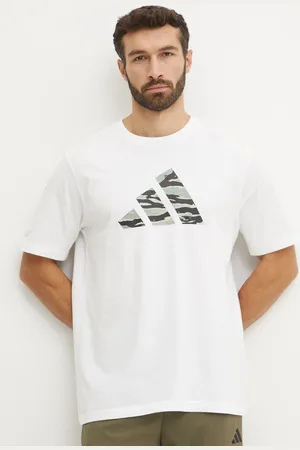 adidas Bavlněné tričko Camo barva, s potiskem, JI6770