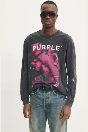 Purple Brand Bavlněné tričko s dlouhým rukávem TEXTURED JERSEY LS TEE barva, s potiskem, P204-JBFP125