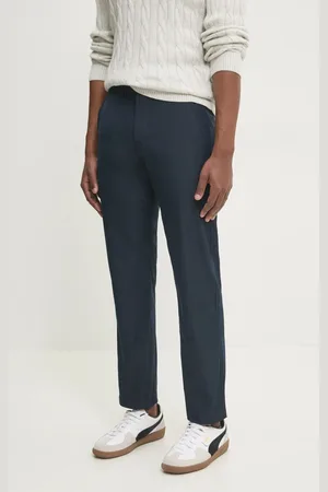 Abercrombie & Fitch Kalhoty pánské, tmavomodrá barva, jednoduché, KI130-4101