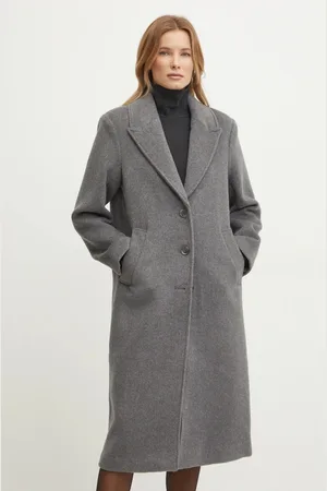 Abercrombie & Fitch Vlněný kabát barva, přechodný, oversize, KI144-4247