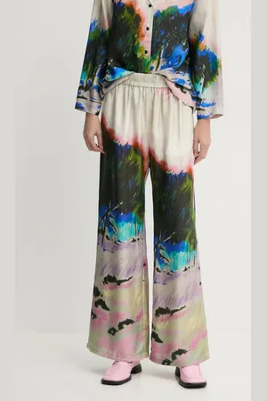 Munthe Kalhoty ARUM dámské, barva, široké, high waist, 244140524418