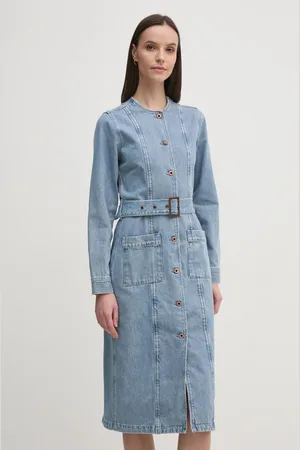 Pepe Jeans Džínové šaty SCOTTIE barva, midi, PL953657