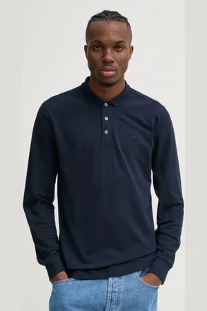 Abercrombie & Fitch Tričko s dlouhým rukávem tmavomodrá barva, KI124-4549