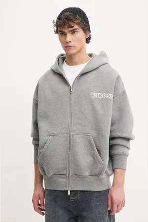 Purple Brand Bavlněná mikina HWT FLEECE ZIP FRONT HOODY pánská, barva, s kapucí, s potiskem, P460-HHGG125