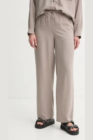 American Vintage Kalhoty dámské, barva, jednoduché, high waist, OKY10AE25