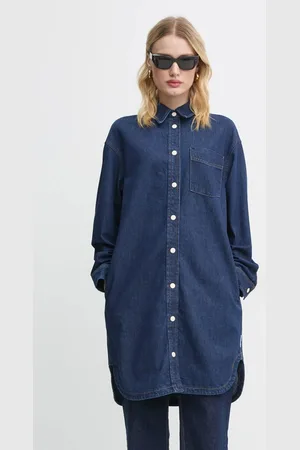 Marc O’ Polo Džínové šaty tmavomodrá barva, mini, oversize, 5000006121