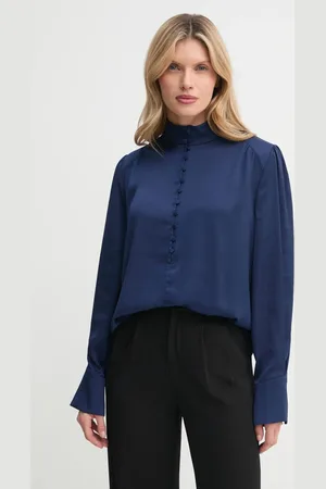 Bruuns Bazaar Halenka dámská, tmavomodrá barva, hladká, BBW4239