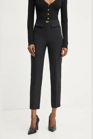 Elisabetta Franchi Kalhoty dámské, barva, přiléhavé, high waist, PA07751E2