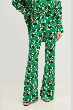 Diane von Furstenberg Kalhoty dámské, barva, zvony, high waist, DVFPL4S001