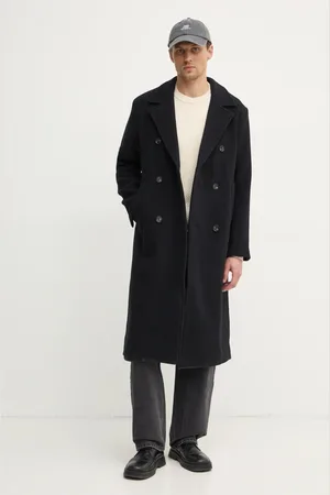 Abercrombie & Fitch Vlněný kabát barva, přechodný, KI132-4147
