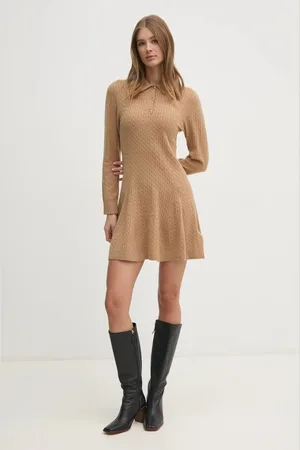 Tommy Hilfiger Vlněné šaty barva, mini, WW0WW44979