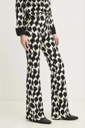 Diane von Furstenberg Kalhoty dámské, barva, zvony, high waist, DVFPL4S002