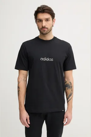 adidas Bavlněné tričko Camo barva, s potiskem, JN1403