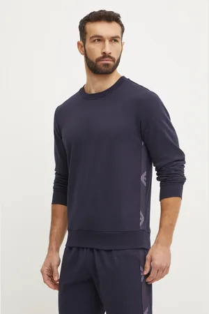 Emporio Armani Mikina tmavomodrá barva, s aplikací, EM000520 AF10781