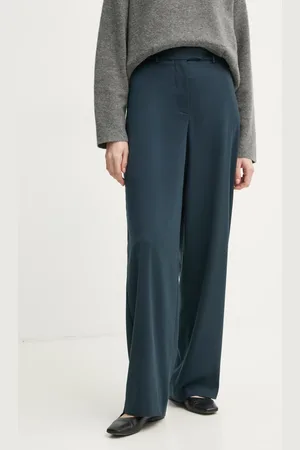 REMAIN Kalhoty dámské, tmavomodrá barva, široké, high waist, 5025062219