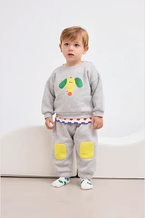 Bobo Choses Dětská bavlněná mikina Happy Dog barva, s potiskem, 125AB029