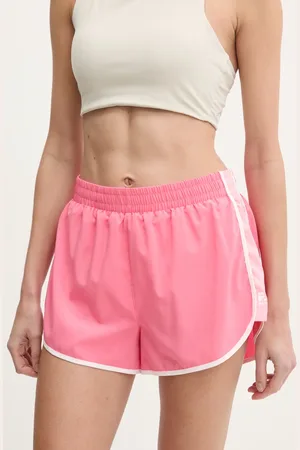 P.E Nation Tréninkové šortky Preset bílá barva, s aplikací, high waist, 243S252