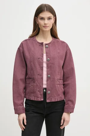 Pepe Jeans Džínová bunda DAENA BERRY dámská, barva, přechodná, oversize, PL402525