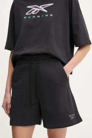 Reebok Bavlněné šortky barva, hladké, medium waist, 100214095