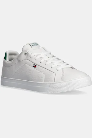 Tommy Hilfiger Kožené sneakers boty ICON COURT PINPERF LTH barva, FM0FM05483