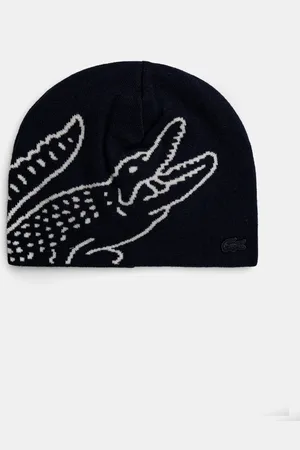 Lacoste Vlněná čepice tmavomodrá barva, z tenké pleteniny, RB3021