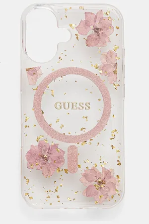 Guess Obal na telefon iPhone 16 6.1 barva, GUHMP16SRBFGFGMP