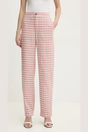 Moschino Kalhoty s příměsí lnu barva, high waist, 0307 3226