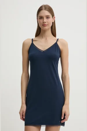 Tommy Hilfiger Noční košilka dámská, tmavomodrá barva, UW0UW05780