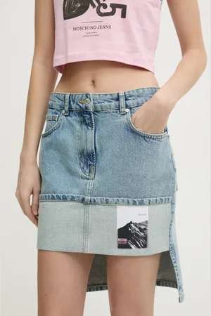Moschino Džínová sukně barva, mini, 0112 3217