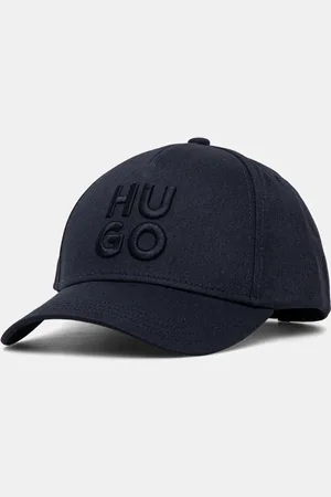 HUGO BOSS Bavlněná baseballová čepice tmavomodrá barva, s aplikací, 50533409