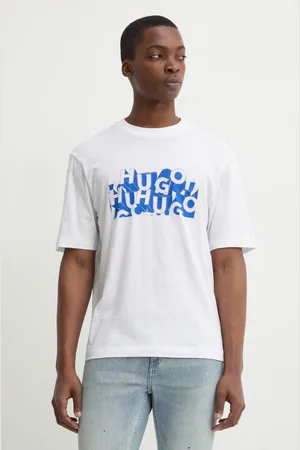 Hugo Blue Bavlněné tričko barva, s potiskem, 50533528