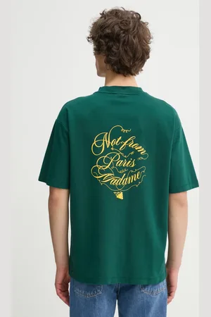 Drôle de Monsieur Bavlněné tričko Le T-Shirt Slogan Vignes barva, s potiskem, F-TS226-CO002-DGN