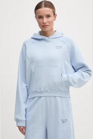 Reebok Bavlněná mikina dámská, barva, s kapucí, hladká, 100221443