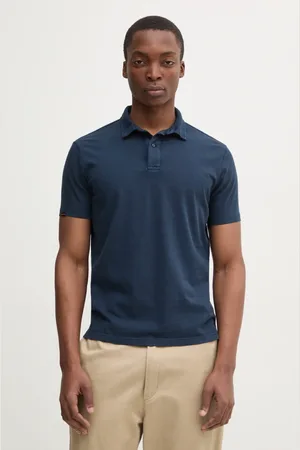 Superdry Bavlněné polo tričko tmavomodrá barva, M1110440A-98T
