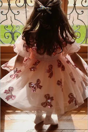 Konges Sløjd Dívčí šaty YVONNE SLEEVE DRESS barva, mini, KS102439