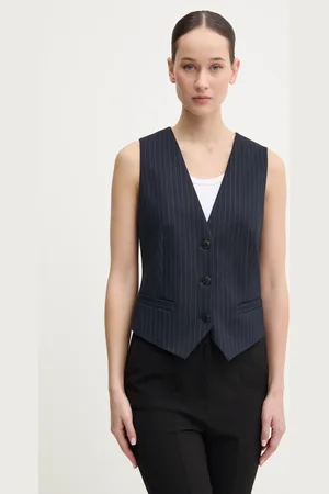 HUGO BOSS Vesta tmavomodrá barva, jednořadá, 50536433