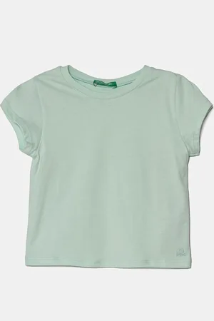 Benetton Dětské bavlněné tričko růžová barva, 3I1XG106Y