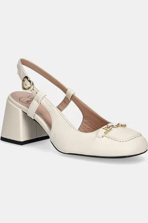 Moschino Kožené lodičky barva, na podpatku, s odkrytou patou, JA10107G1MIA0110