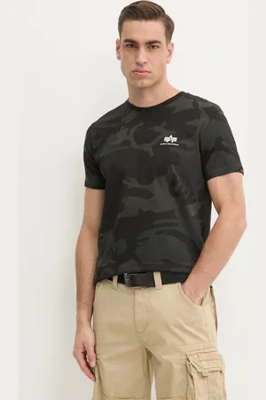 Alpha Industries Bavlněné tričko Basic T Small Logo Camo barva, 188505C.125