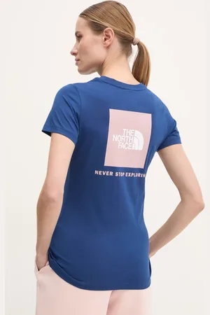 The North Face Bavlněné tričko Redbox Slim tmavomodrá barva, NF0A87NMB4O1