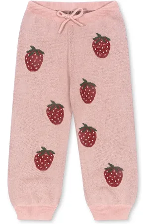 Konges Sløjd Dětské tepláky LAPIS LUREX KNIT PANTS barva, s aplikací, KS102261