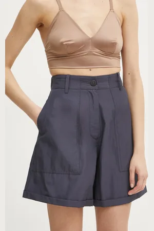 FORTE FORTE Kraťasy dámské, tmavomodrá barva, hladké, high waist, 13577.my pants