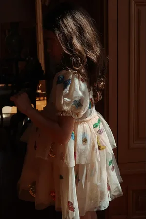 Konges Sløjd Dívčí šaty YVONNE PUFF DRESS barva, mini, KS102438